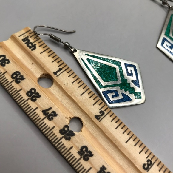 2 Pair of Vintage Alpaca Mexico Earrings - Picture 5 of 10